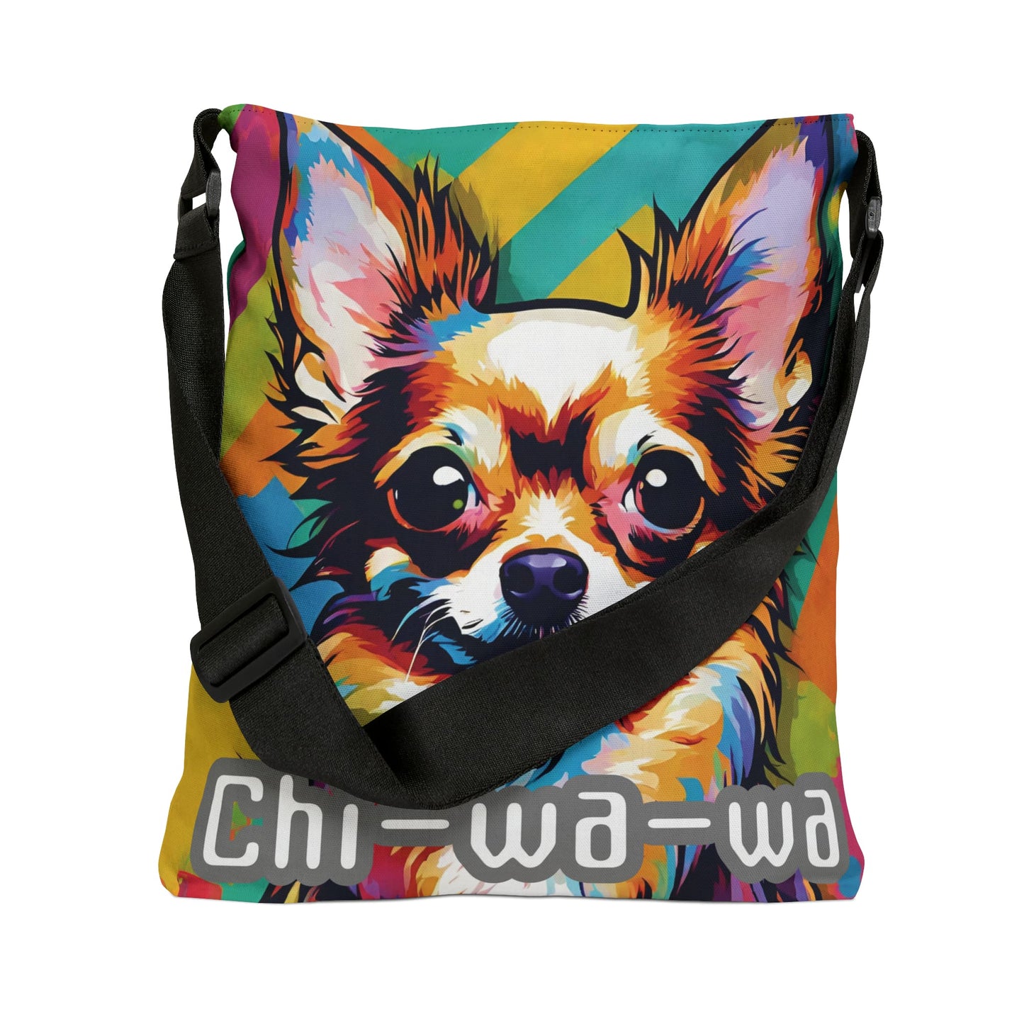 Chihuahua-Popart-Verstellbar-Einkauftasche-L-Gurt