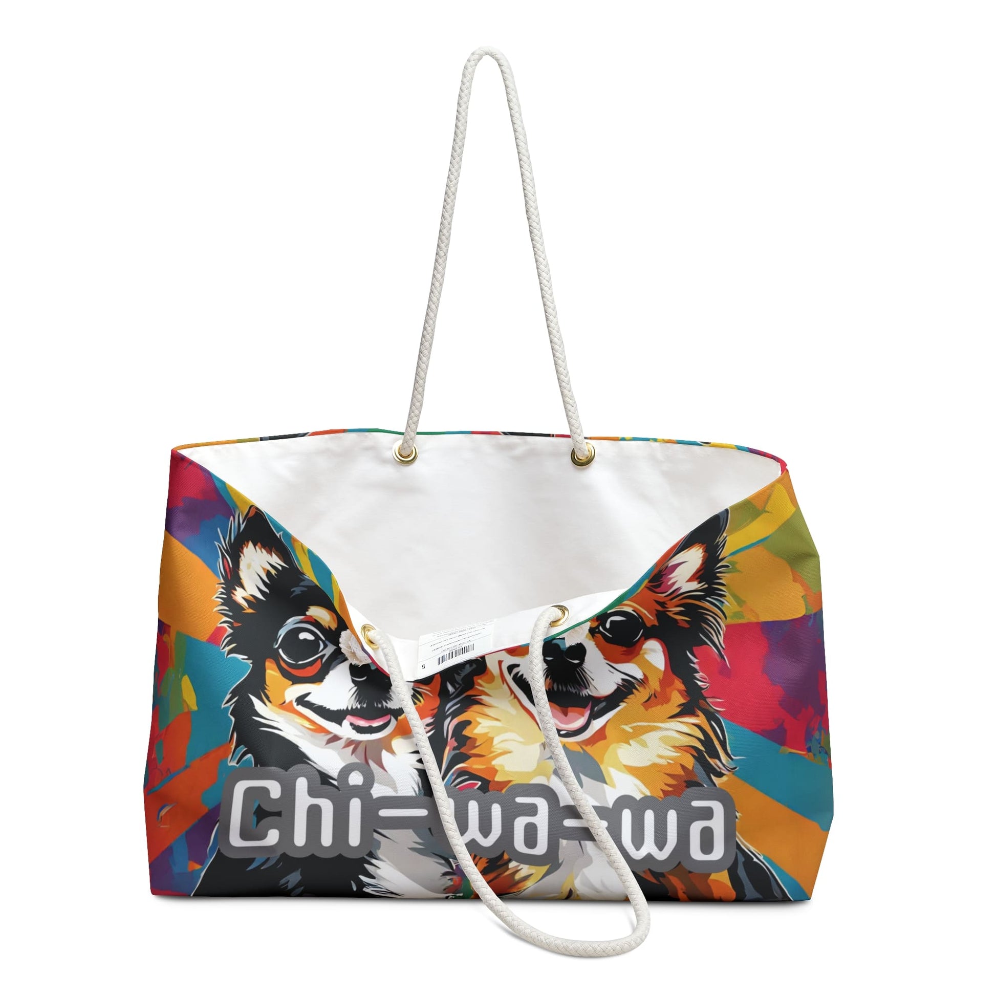 Chihuahua-Popart-Weekend-Tasche-Inside