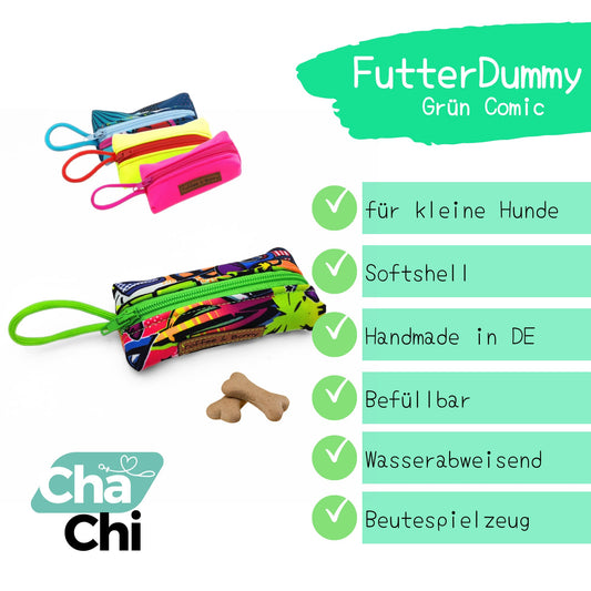 Futterdummy-Softshell-Grün-Comic-CharmingChihuahua