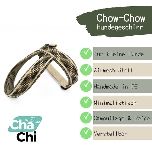 Hundegeschirr-Chow-Chow-Geschirr-Chihuahua-kleine-Hunde-Camouflage-Beige