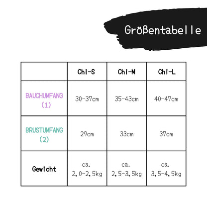 Hundegeschirr-Chow-Chow-Geschirr-Chihuahua-kleine-Hunde-Größentabelle