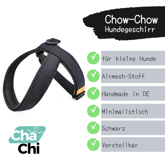 Hundegeschirr-Chow-Chow-Geschirr-Chihuahua-kleine-Hunde-schwarz