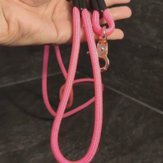 Paracord-Hundeleine-XXS-Mini-1p5-Meter-Neonpink