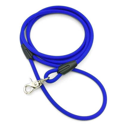XXS Mini Hundeleinen aus 6mm runde BioThane® Marineblau Silber Scherenkarabiner - CharmingChihuahua
