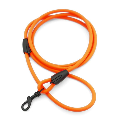 XXS Mini Hundeleinen aus 6mm runde BioThane® Neonorange schwarzer Bolzenkarabiner - CharmingChihuahua