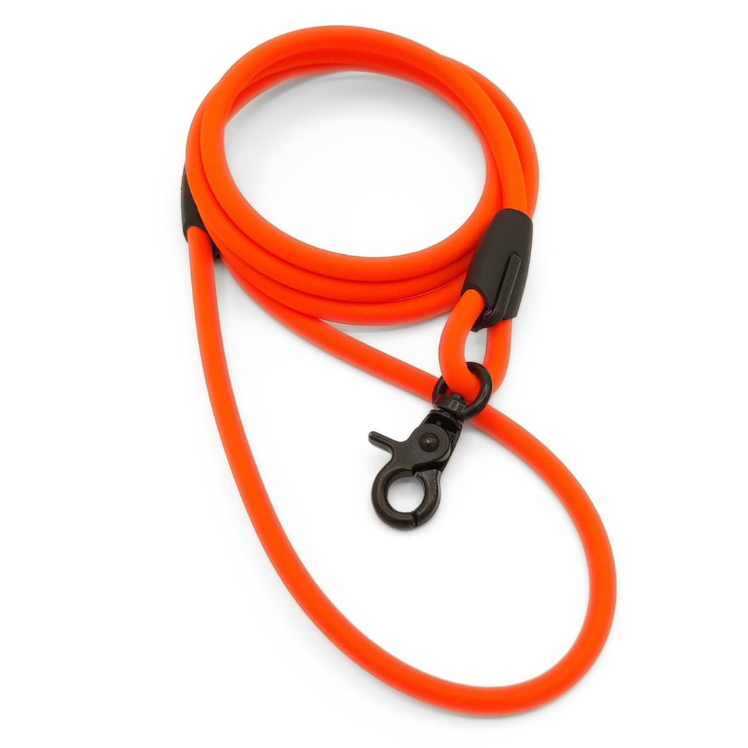 XXS Mini Hundeleinen aus 6mm runde BioThane® Neonorange - CharmingChihuahua