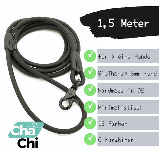 XXS Mini Hundeleinen aus 6mm runde BioThane® 1,5 Meter - CharmingChihuahua
