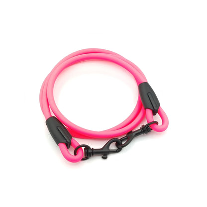 XXS Mini Koppelleine aus 6mm runde BioThane® 1,2 Meter Neonpink - CharmingChihuahua